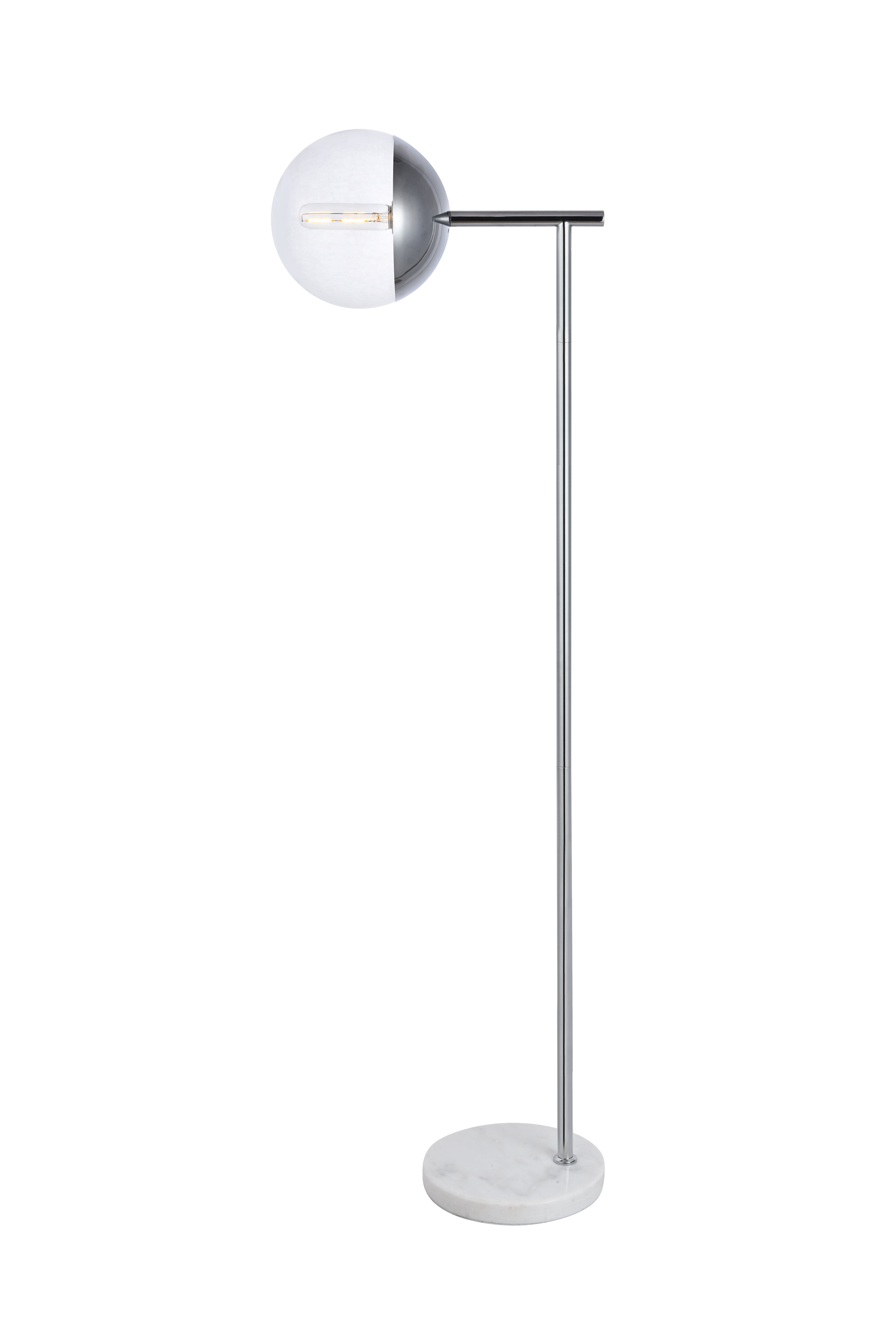 Eclipse 50.5'' Chrome Floor Lamp with Clear Glass Shade