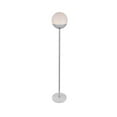 thumbnail image 1 of Eclipse 1 Light Chrome Floor Lamp With Frosted White Glass, 1 of 3