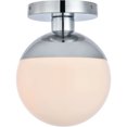 thumbnail image 1 of Eclipse 1 Light Chrome Flush Mount With Frosted White Glass, 1 of 7