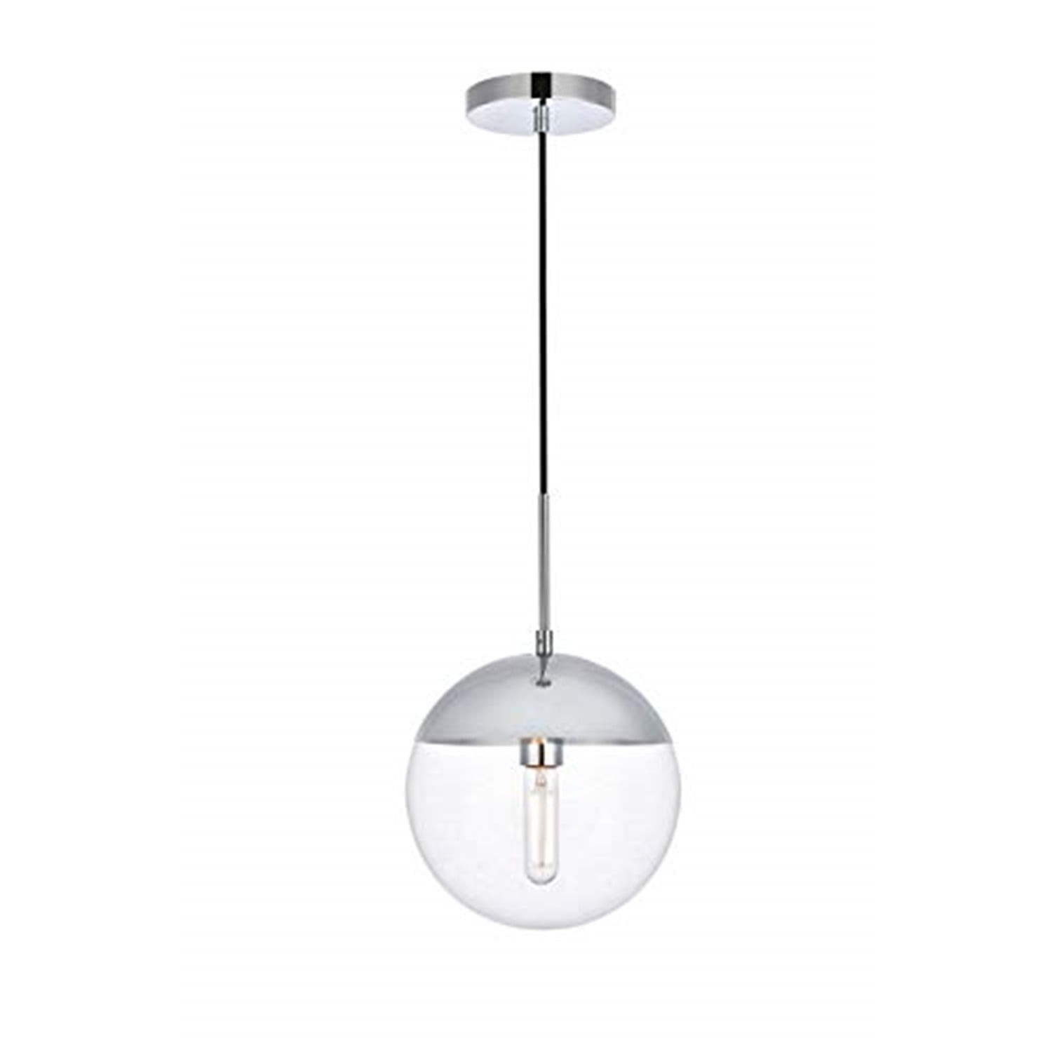 Eclipse Chrome Pendant Light with Clear Glass Shade