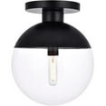 thumbnail image 1 of Eclipse 1 Light Flush Mount Ceiling Light with Clear Glass, Black, 1 of 1