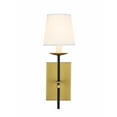 thumbnail image 1 of Eclipse 1 light Brass and Black and White shade wall sconce, 1 of 3