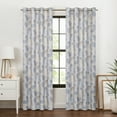 thumbnail image 1 of Eclipse 100% Blackout Curtain, Larissa Leaf Grommet Curtain, 63 In Long x 50 In Wide, Botanical Print, Sky Blue, 1 of 7