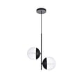 thumbnail image 1 of Eclipse 2 Lights Black Pendant With Clear Glass, 1 of 5