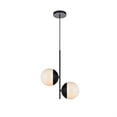 thumbnail image 1 of Eclipse 2 Lights Black Pendant With Frosted White Glass, 1 of 5