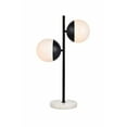 thumbnail image 1 of Eclipse 2 Lights Black Table Lamp With Frosted White Glass, 1 of 3