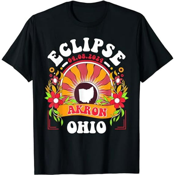 Eclipse 2024 Akron Ohio Total Solar Eclipse T-Shirt