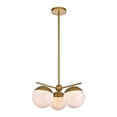 thumbnail image 1 of Eclipse 3 Lights Brass Pendant With Frosted White Glass, 1 of 3