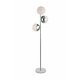 thumbnail image 1 of Eclipse 3 Lights Chrome Floor Lamp With Frosted White Glass, 1 of 5