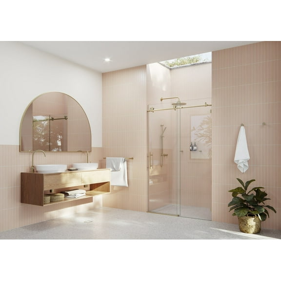 Eclipse 48 in. x 78 in. Frameless Glass Sliding Shower Doors