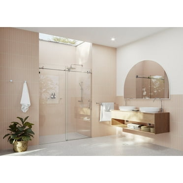 Eclipse 48 in. x 78 in. Fully Frameless Glass Sliding Shower Doors