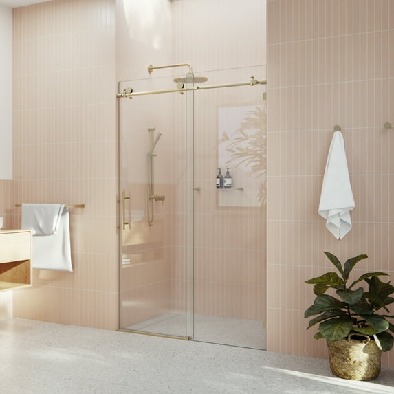 Eclipse 56 in. x 78 in. Fully Glass Sliding Shower Doors