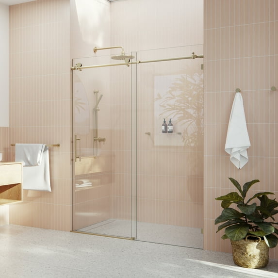 Eclipse 60 in. x 78 in. Fully Frameless Glass Sliding Shower Doors