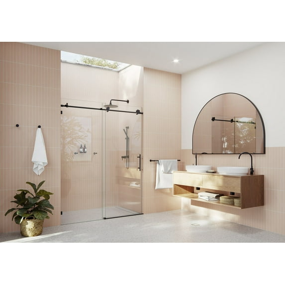 Eclipse 68 in. x 78 in. Frameless Glass Sliding Shower Doors