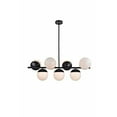 thumbnail image 1 of Eclipse 7 Lights Black Pendant With Frosted White Glass, 1 of 5