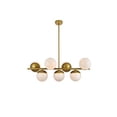thumbnail image 1 of Eclipse 7 Lights Brass Pendant With Frosted White Glass, 1 of 5