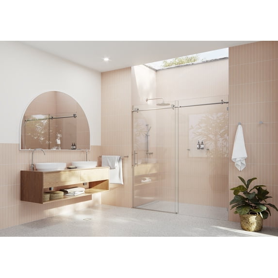 Eclipse 72 in. x 78 in. Frameless Glass Sliding Shower Doors