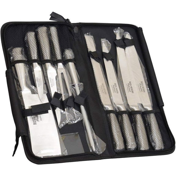 Eclipse 9-Piece Chef Knife Set Stainless Steel Kitchen Knives with Travel Case