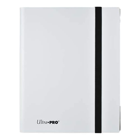 Ultra Pro: Eclipse 9-Pocket PRO-Binder - Artic White - Holds 360 Cards, Archival-Safe, Elastic Strap Close, Sideloading Design, Hobby & Game Accessory