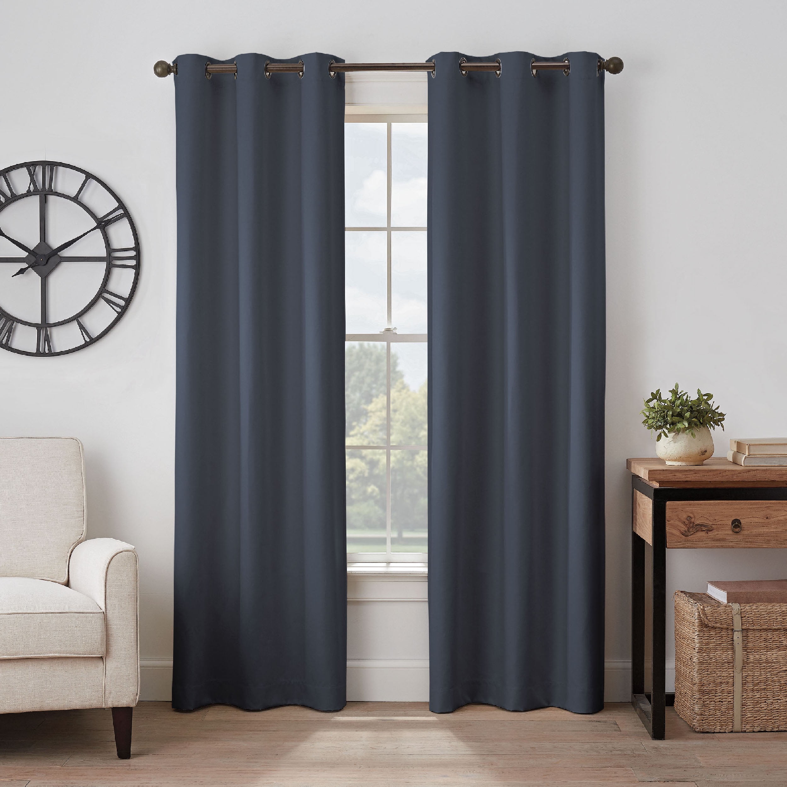 Eclipse Absolute Zero Gabriella 100% Blackout 40 x 95 Curtain Panel in Indigo
