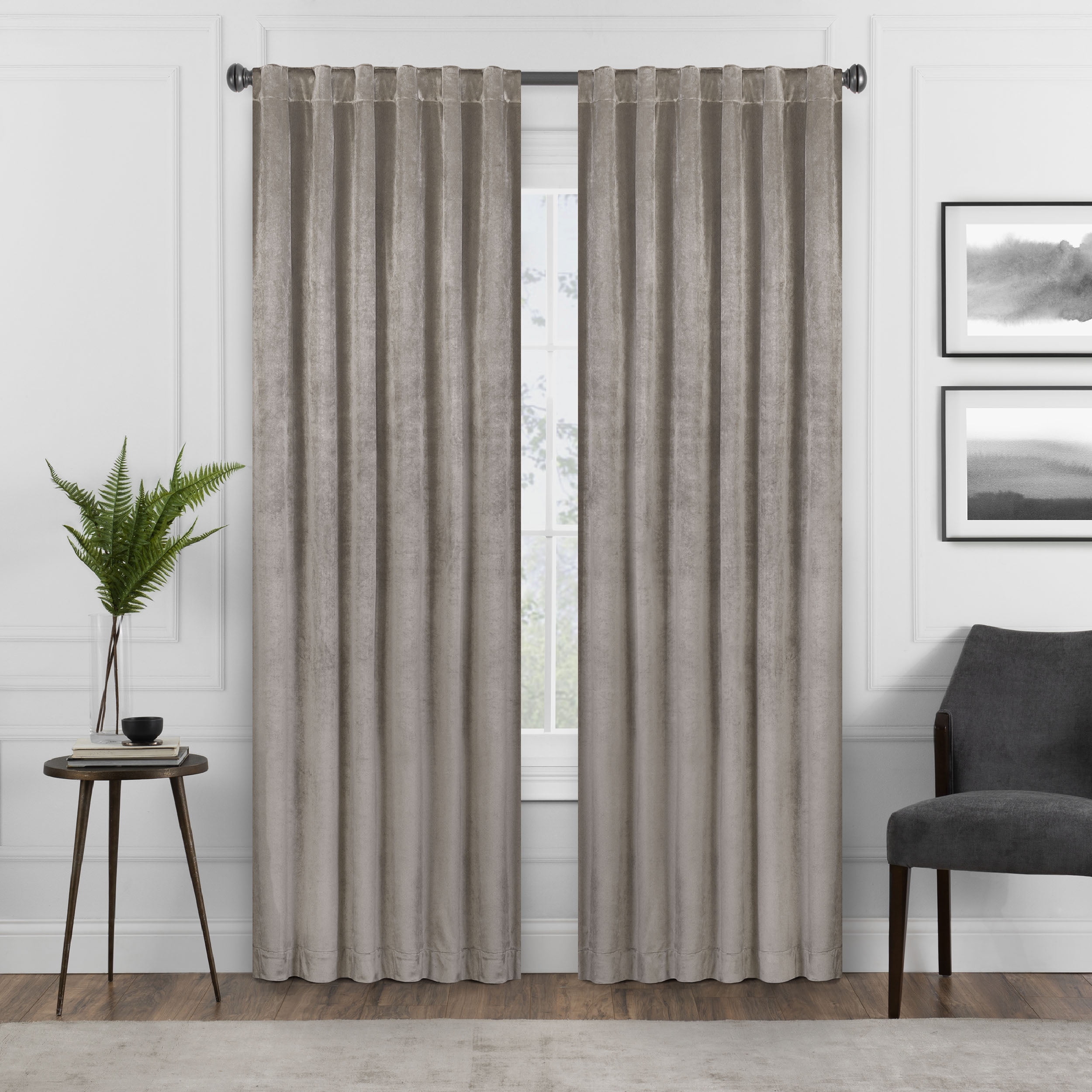 Eclipse Absolute Zero Harper Absolute Zero 100% Blackout 50 x 63 Curtain Panel in Mushroom