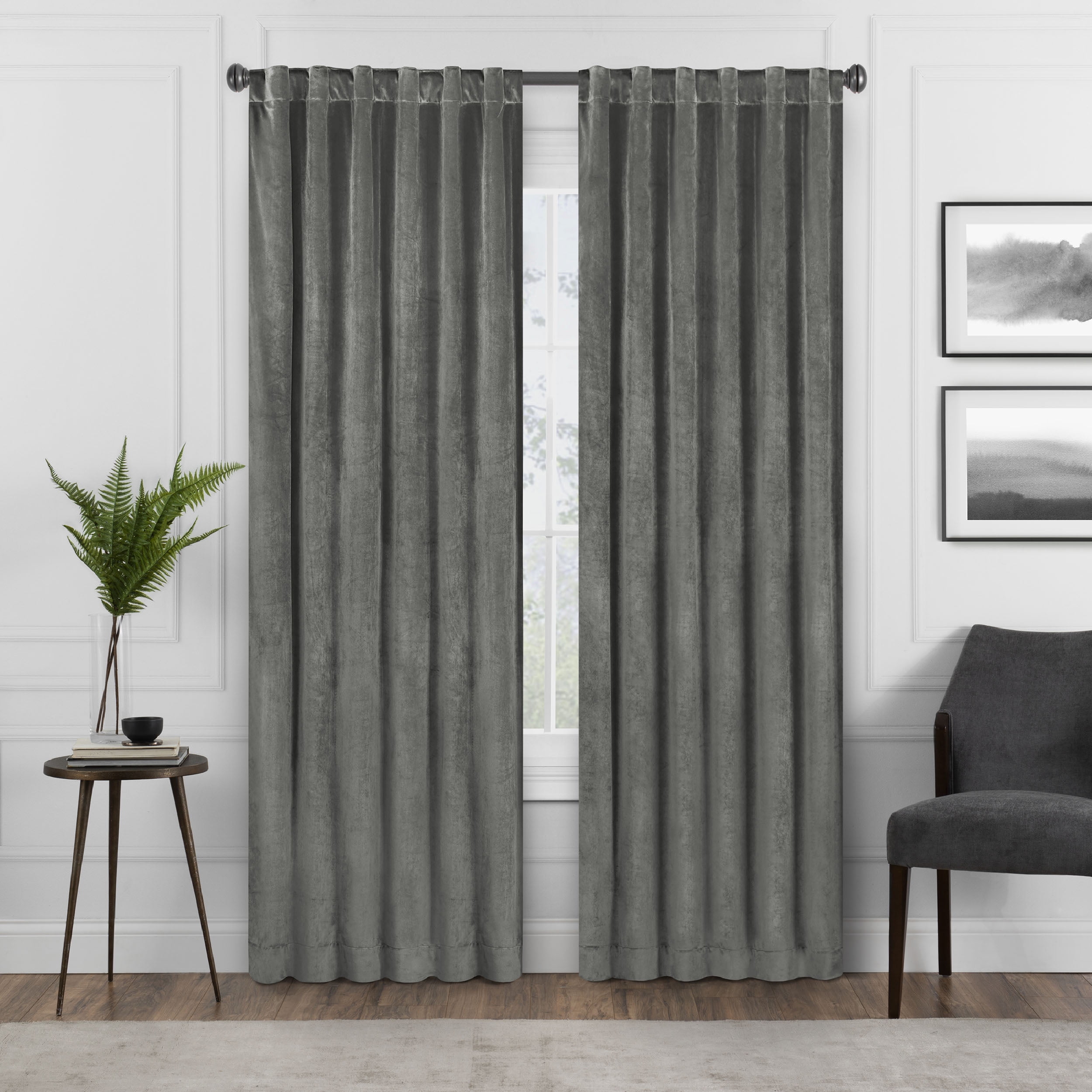 Eclipse Absolute Zero Harper Absolute Zero 100% Blackout 50 x 84 Curtain Panel in Charcoal