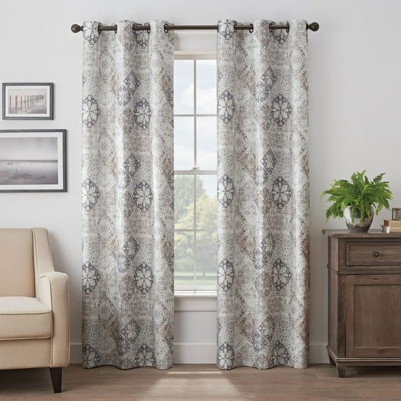 Eclipse Absolute Zero Martina Medallion Absolute Zero 100% Blackout 40 x 108 Curtain Panel in Taupe