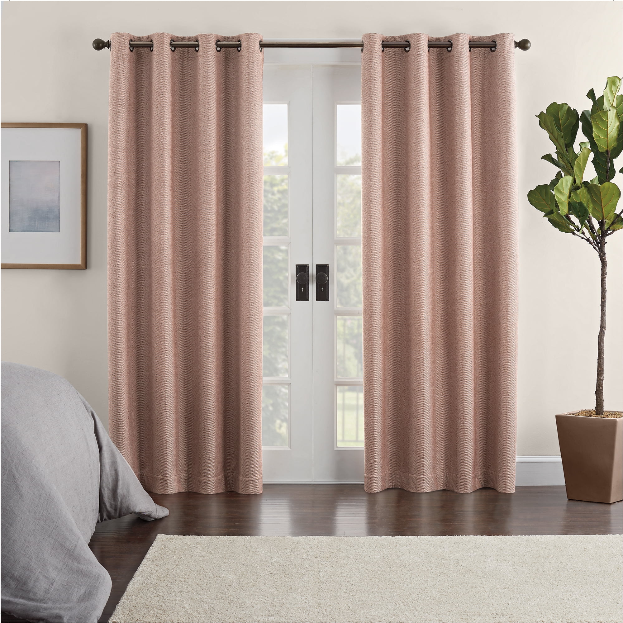 Eclipse Allure Chevron Draft Stopper, 100 Blackout Grommet Top Curtain