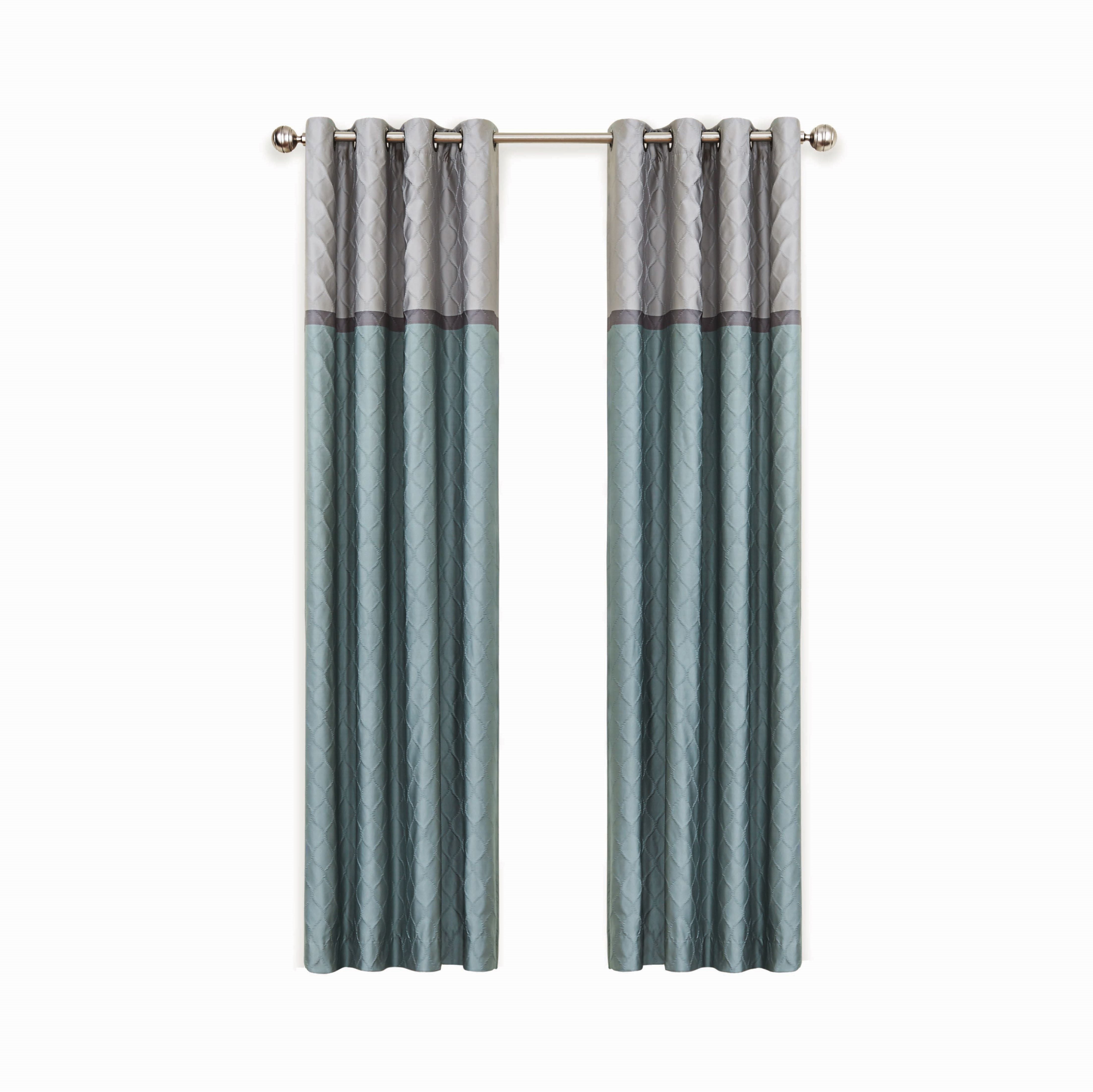 Eclipse Arno Thermalayer Blackout Grommet Single Curtain Panel, 52"x63", Blue