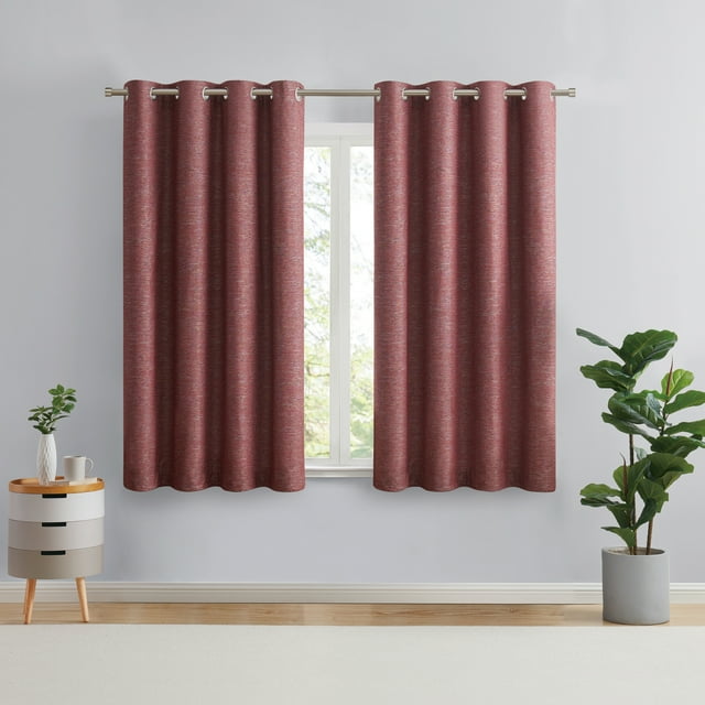 Eclipse Auden Traditional Red Grommet Blackout Single Curtain Panel, 52" x 63"