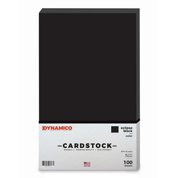 Eclipse Black 8.5 x 14" Cardstock Paper - Legal/Menu Size - for Cards, and Stationery Printing | Medium weight 65 LB (175 gsm) Cover Card Stock | 100 Sheets Per Pack