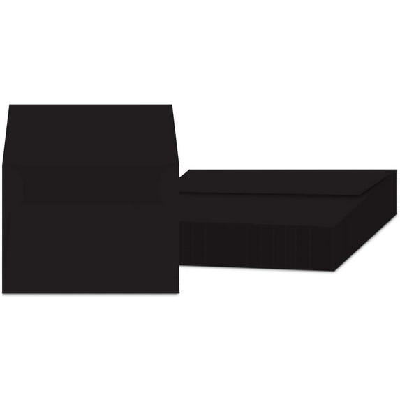 Black A7 Square Flapped Invitation Envelopes – Perfect for Weddings, Party Invites, Thank You, Greeting and Holiday Cards, Announcements | 250 Envelopes Per Pack