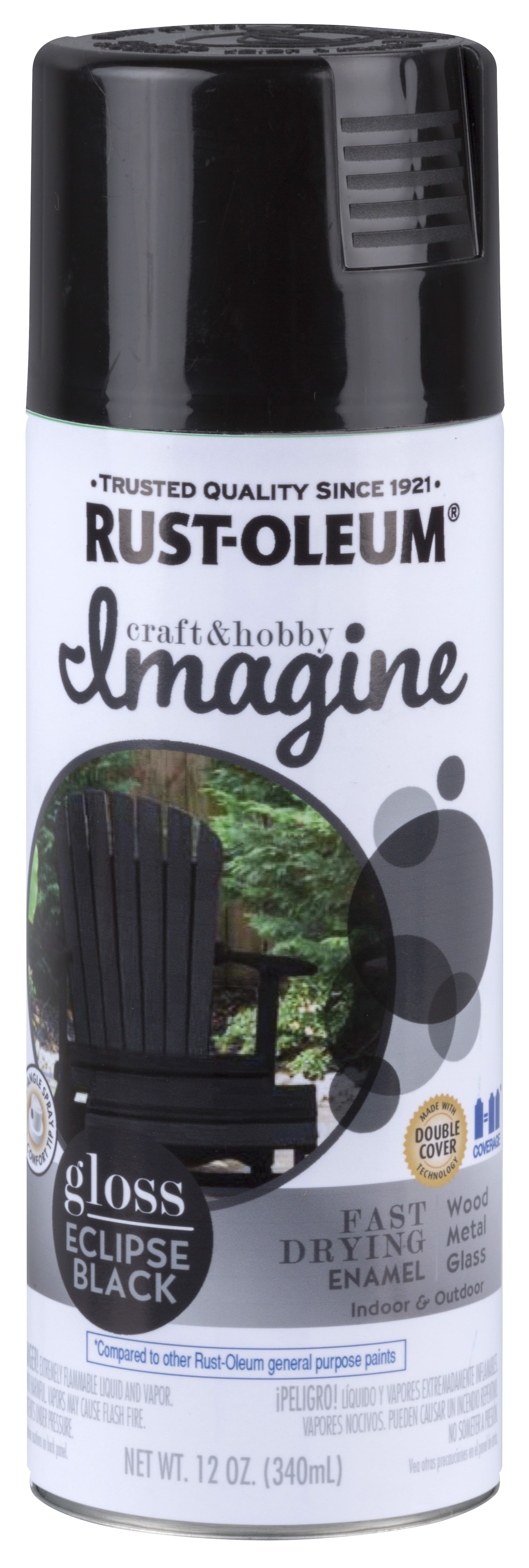 Eclipse Black, RustOleum Craft & Hobby Imagine Gloss Spray Paint, 12