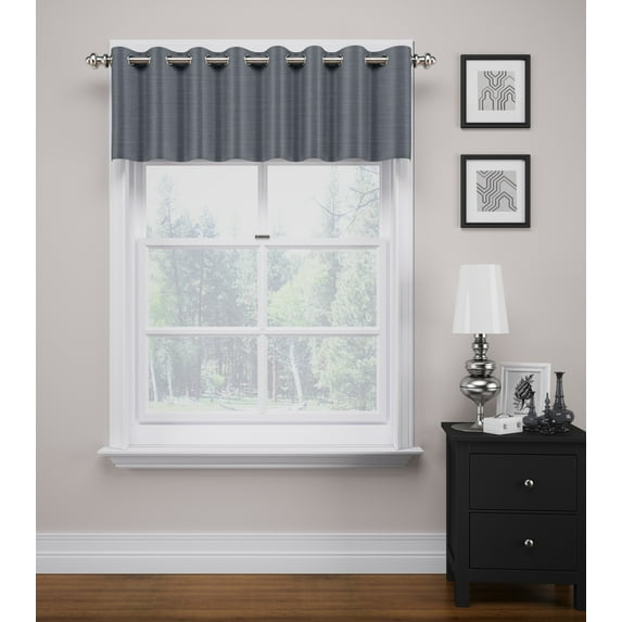 Eclipse Bryson Thermaweave 100% Room Darkening 52 x 18 Valance in Grey