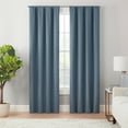 thumbnail image 1 of Eclipse Cannes Magnitech 100% Blackout Curtain, Rod Pocket Window Curtain Panel, Seamless Magnetic Closure, 63 in long x 40 in wide, (1 Panel), Denim Blue, 1 of 12