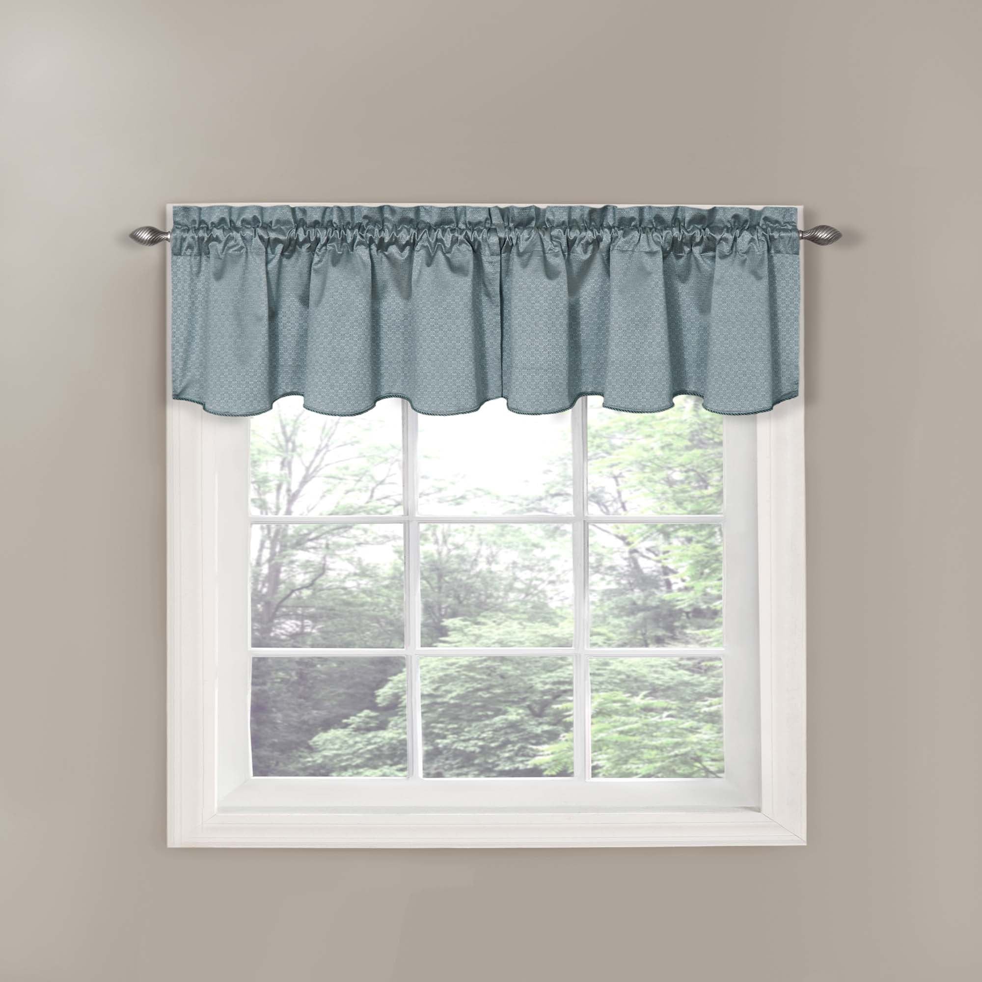 River Blue Scalloped Rod Pocket Valance 42" x 21"