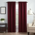 thumbnail image 1 of Eclipse Canova Solid Room Darkening Rod Pocket Single Window Curtain Panel, Burgundy, 42 x 63, 1 of 6