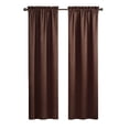 thumbnail image 1 of Eclipse Canova Solid Room Darkening Rod Pocket Single Window Curtain Panel, Chocolate, 42 x 63, 1 of 7