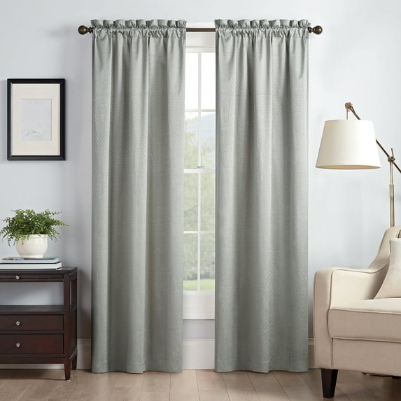Eclipse Canova Solid Room Darkening Rod Pocket Single Window Curtain Panel, Gray, 42 x 63