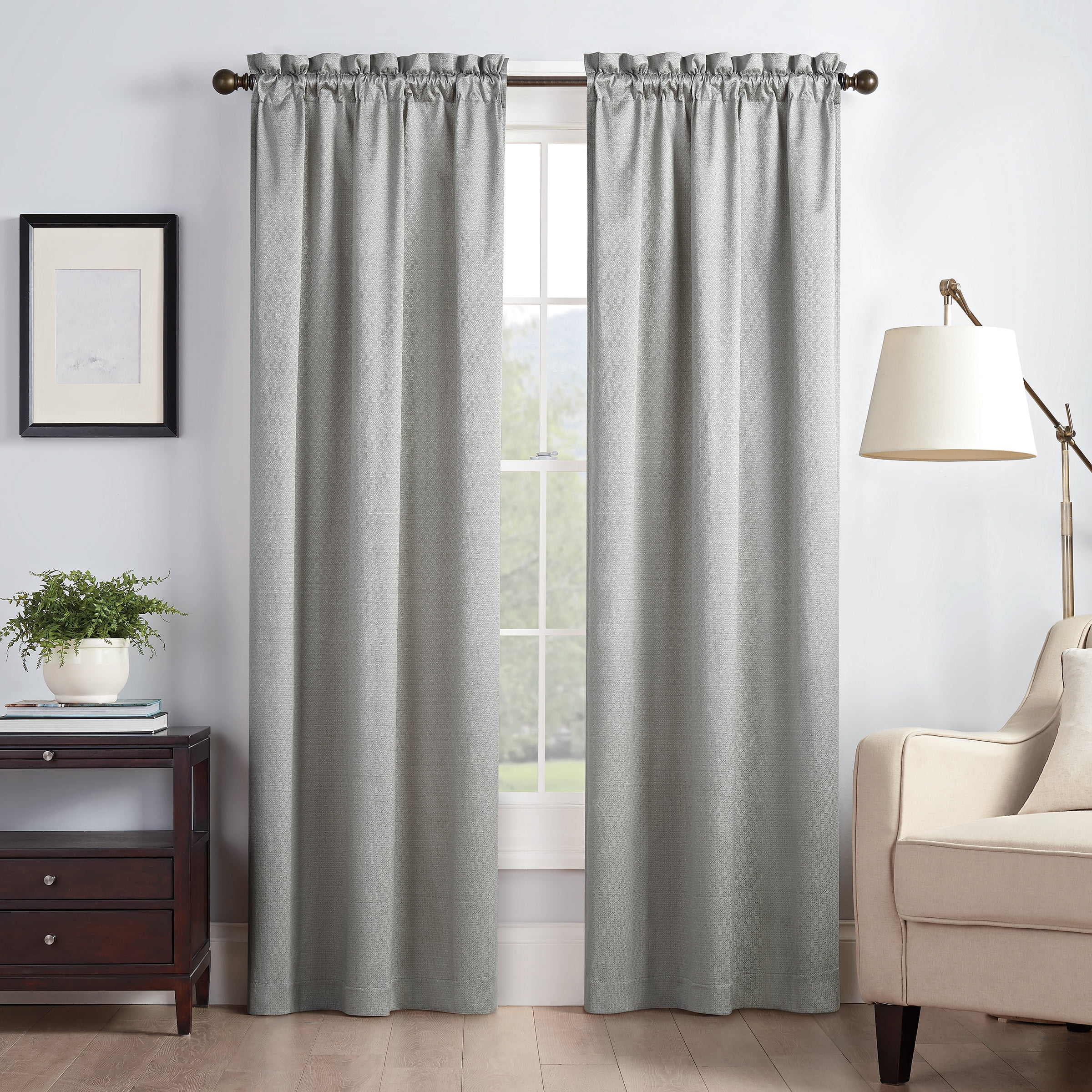 Eclipse Canova Solid Room Darkening Rod Pocket Single Window Curtain