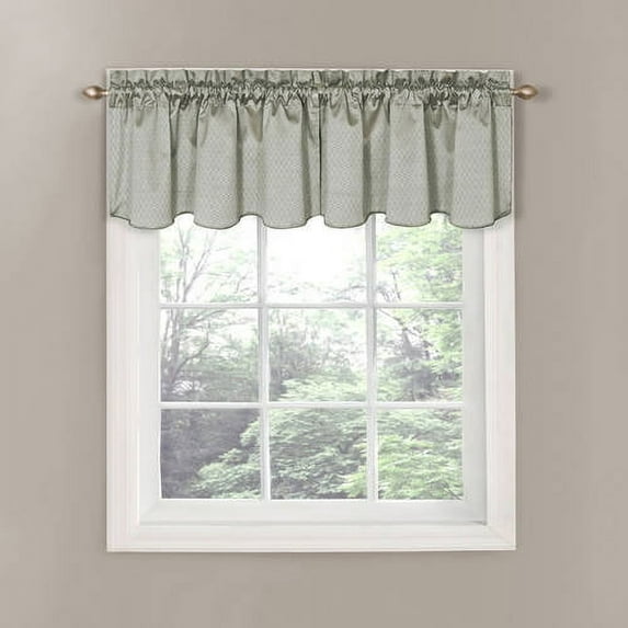 Eclipse Canova Solid Room Darkening Rod Pocket Valance, Gray, 42 x 21