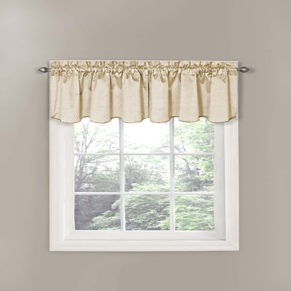 Eclipse Canova Solid Room Darkening Rod Pocket Valance, Ivory, 42 x 21
