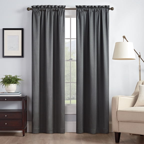 Eclipse Canova Thermaback Blackout 42 x 95 Window Curtain Panel in Charcoal