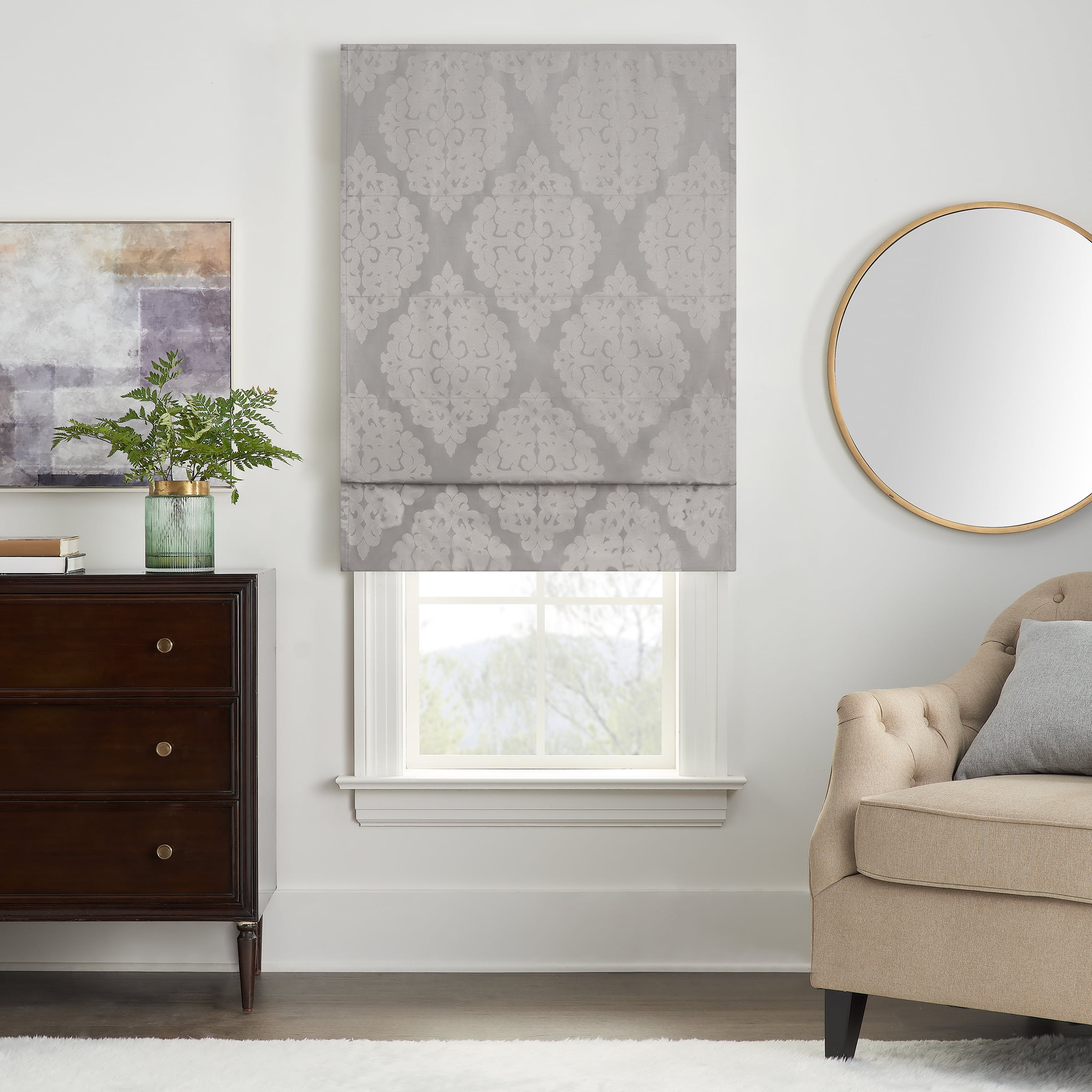 Eclipse Cordless 100% Blackout Foam Roman Window Shades, 33" x 64"