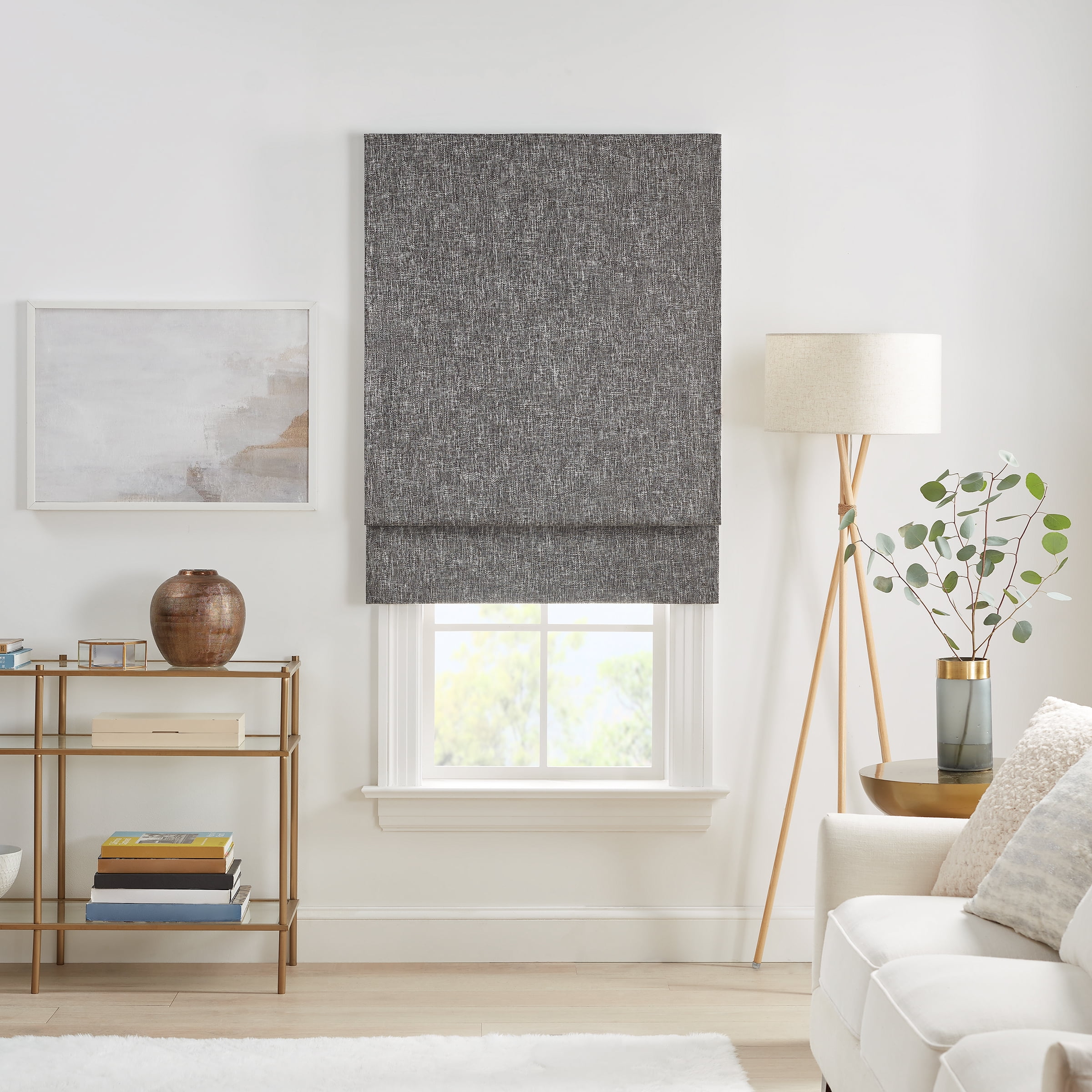Eclipse Cordless 100% Blackout Polyester Roman Window Shades, 39" x 64"