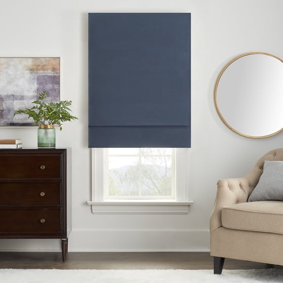 Eclipse Cordless Blackout Polyester Shade, Indigo 35" x 64"