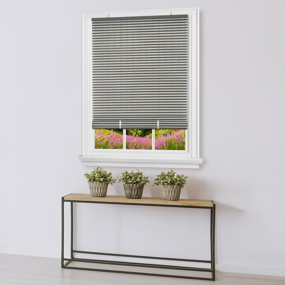 Eclipse Cordless Vinyl Roll-Up Blind 36x72 - Charcoal/Silver