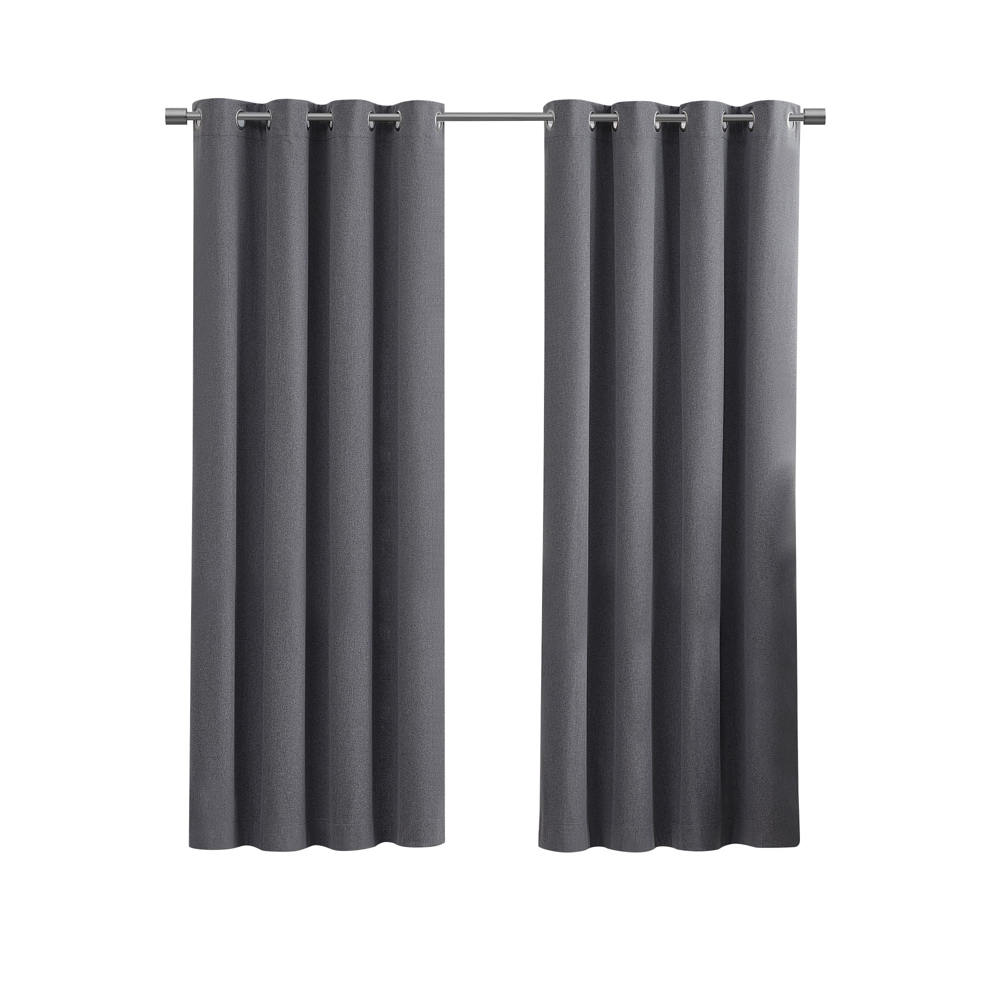 Eclipse Corte Solid Blackout Curtain, Panel Pair, Grey, 37" W x 84" L