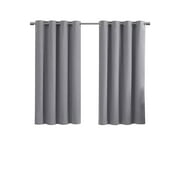 Eclipse Corte Silver Solid Blackout Grommet Curtain Panel Pair, 37" x 63"