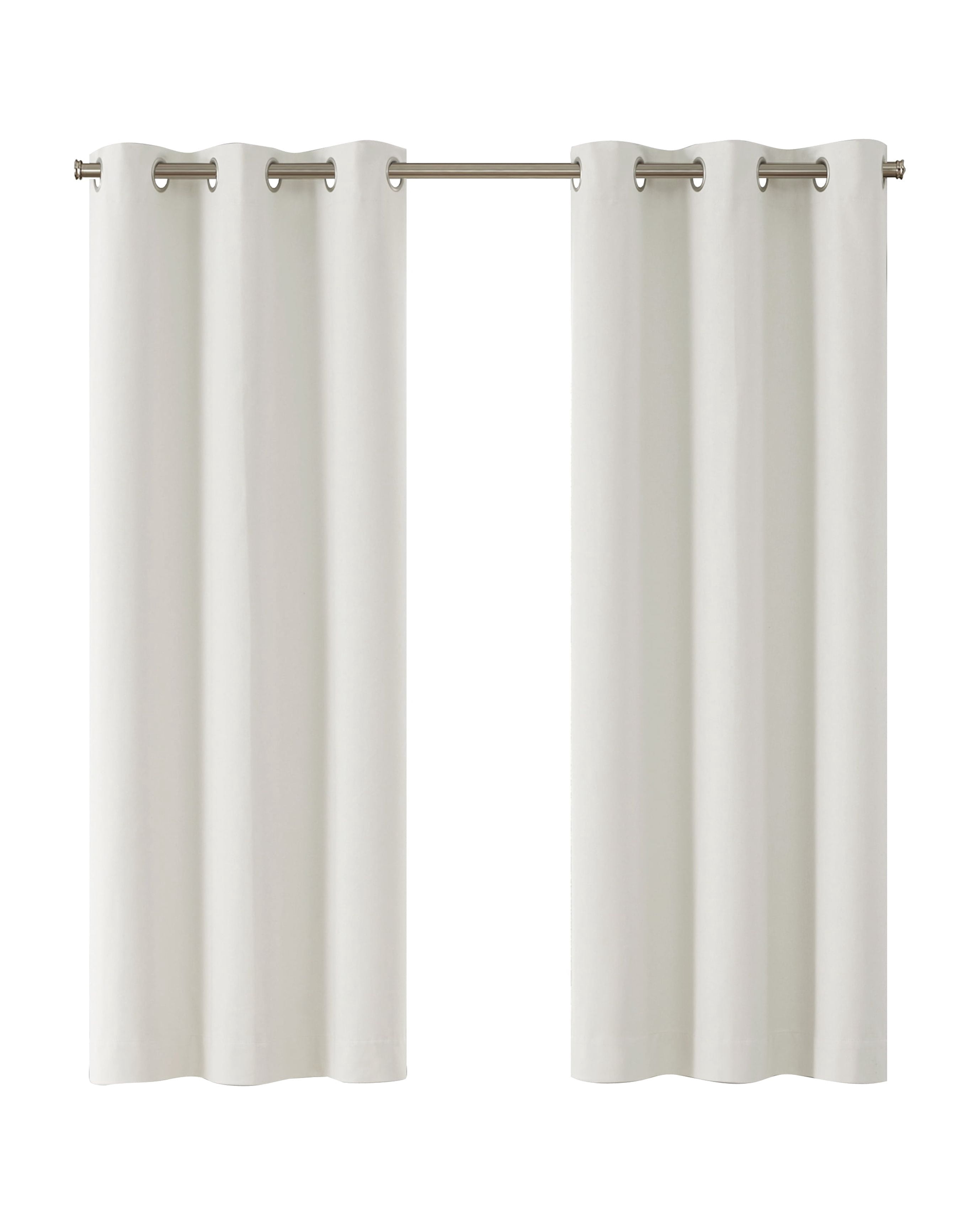 Eclipse Corte Solid Arctic White Blackout Grommet Top Single Curtain Panel, 52" x 63"